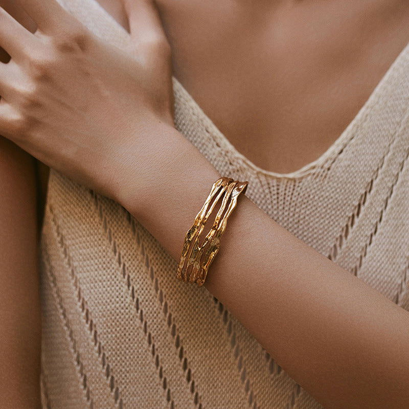 Copper Gold-Plated Fading-Resistant Minimalist Bracelet - Herland -