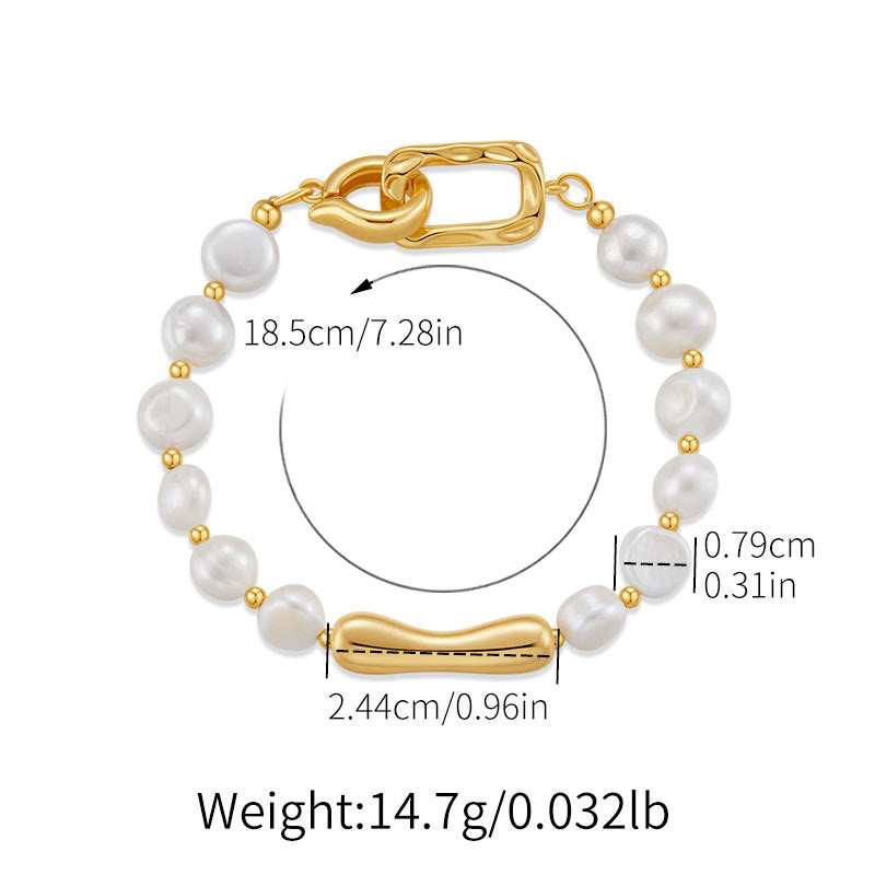 Pearl Copper Gold-Plated Bracelet - Herland -