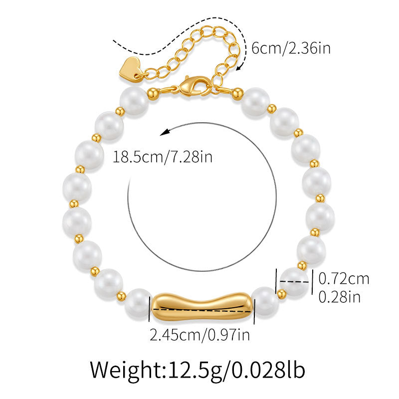 Pearl Copper Gold-Plated Bracelet - Herland -