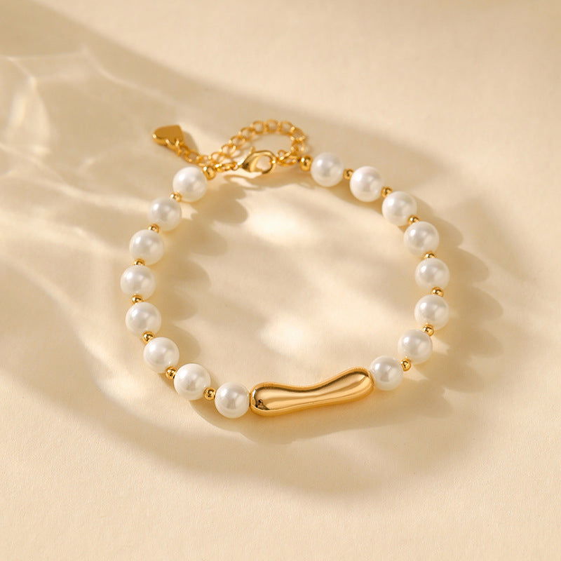 Pearl Copper Gold-Plated Bracelet - Herland -