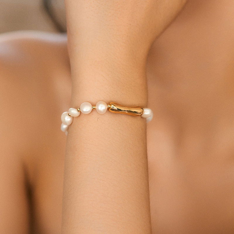 Pearl Copper Gold-Plated Bracelet - Herland -