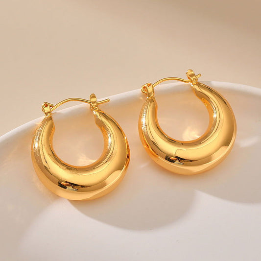 Classic Medium Hoop Earrings - Herland - 