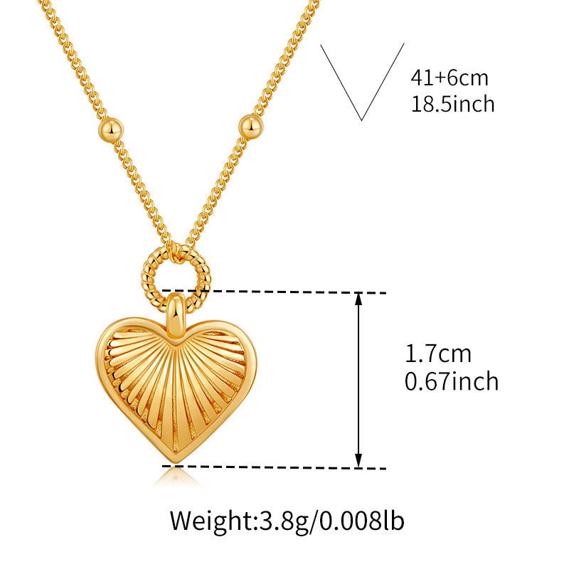 Heart Shell Pattern Necklace - Herland - 