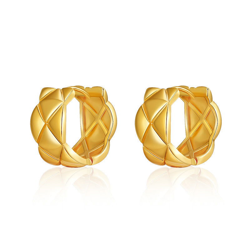 Small Diamond-Shaped Grid Earrings - Herland - 
